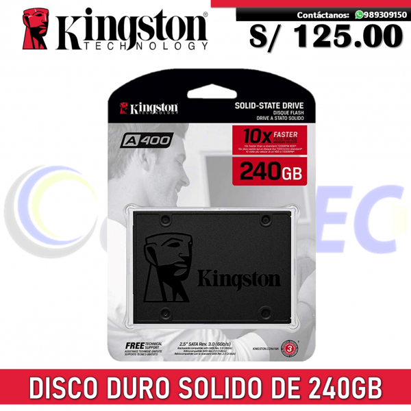 Disco Duro Solido SSD A-400 de 240GB Kingston